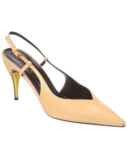 Gucci Metallic Leather Slingback Pump