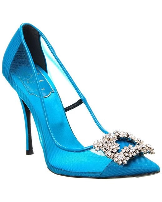 Roger Vivier Blue Mesh & Patent Pump