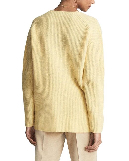 Reiss Natural Trinny Deep V Wool & Cashmere-blend Sweater
