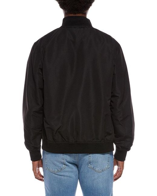 Slate & Stone Black Solid Bomber Jacket for men