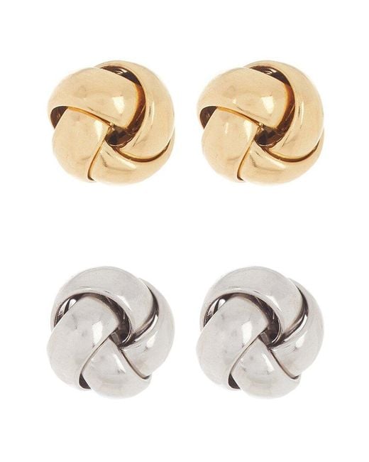 Adornia Metallic 14K Plated Knot Studs
