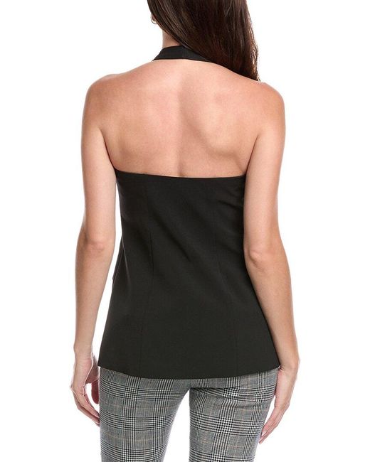 Kenneth Cole Black Three Button Halter Vest