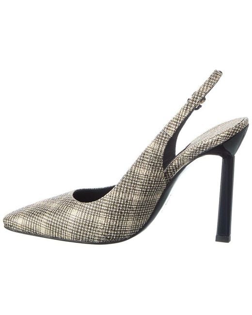 Ferragamo Metallic Slingback 100 Canvas Pump