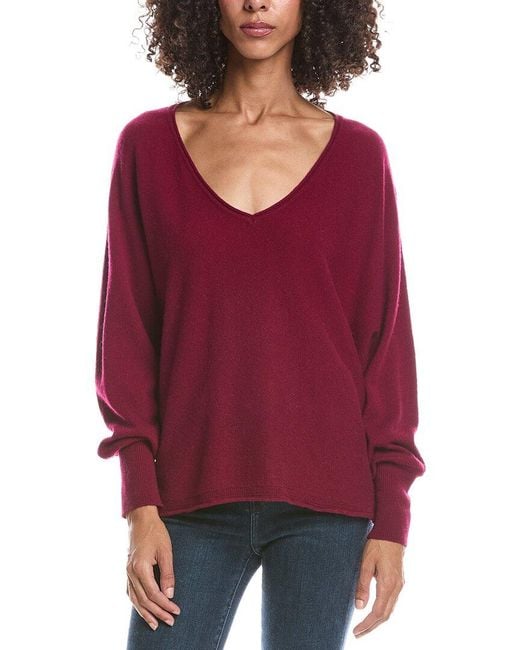Brodie Cashmere Red Bethan Batwing Cashmere Sweater