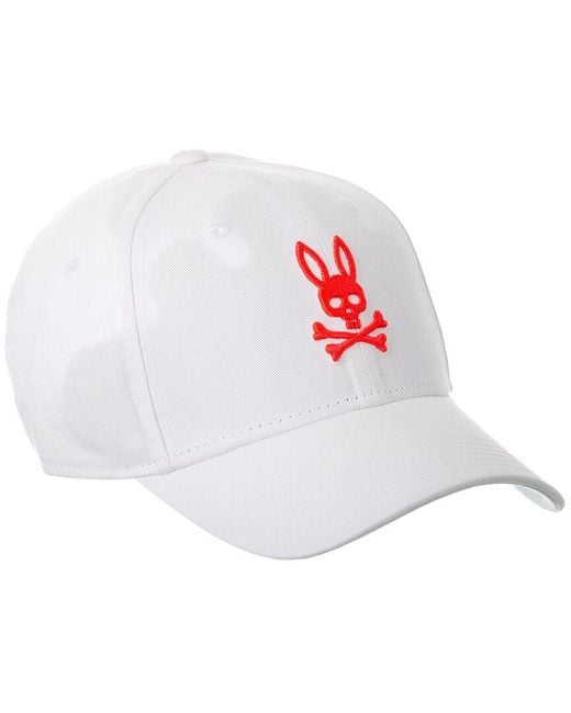 Psycho Bunny White Chicago Embroidered Baseball Cap for men