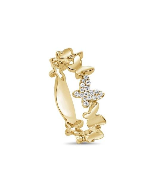Sabrina Designs White 14K 0.09 Ct. Tw. Diamond Butterfly Band Ring
