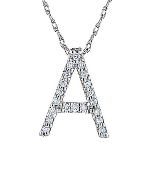 Suzy Levian Metallic 14K Diamond Initial Letter Necklace (A-Z)