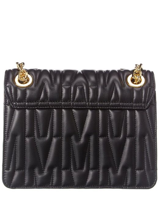 Moschino Black M Quilted Leather Shoulder Bag