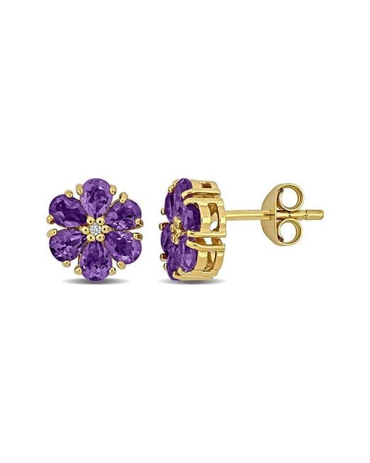 Rina Limor Multicolor 1.83 Ct. Tw. Amethyst & Topaz Earrings