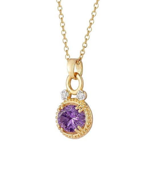 Reiss Pink 14K 2.75 Ct. Tw. Diamond & Amethyst Necklace