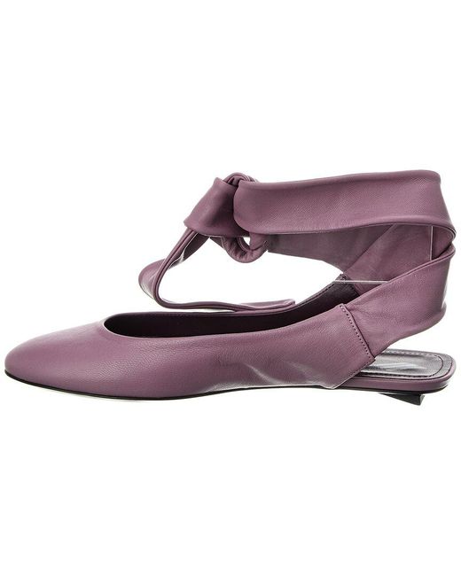 The Attico Purple Cloe Leather Ballet Flat