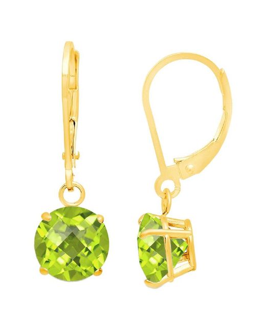 MaxColor White 10k 3.80 Ct. Tw. Peridot Dangle Earrings