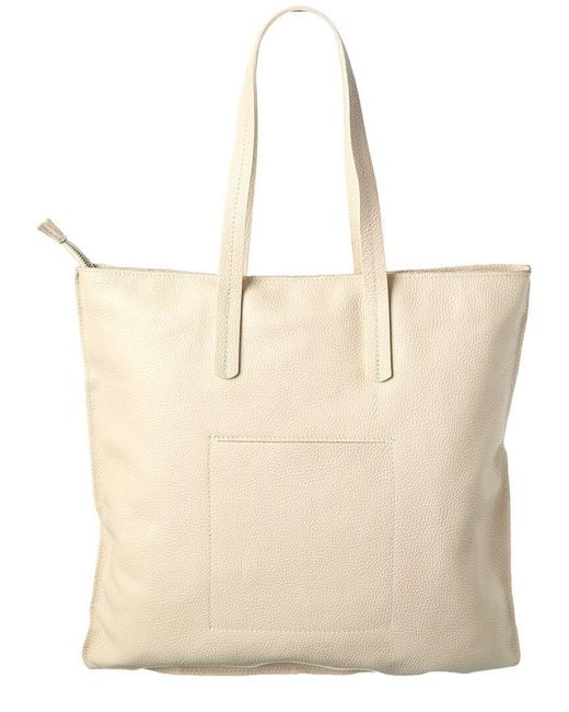 Italian Leather Natural Tote