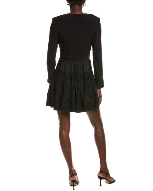 Sandro Black Woven Mini Dress