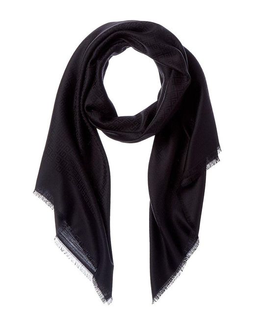 Givenchy Black 4G Square Large Wool & Silk-Blend Scarf
