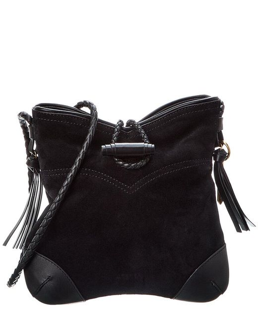 Isabel Marant Black Taggy Suede & Leather Shoulder Bag