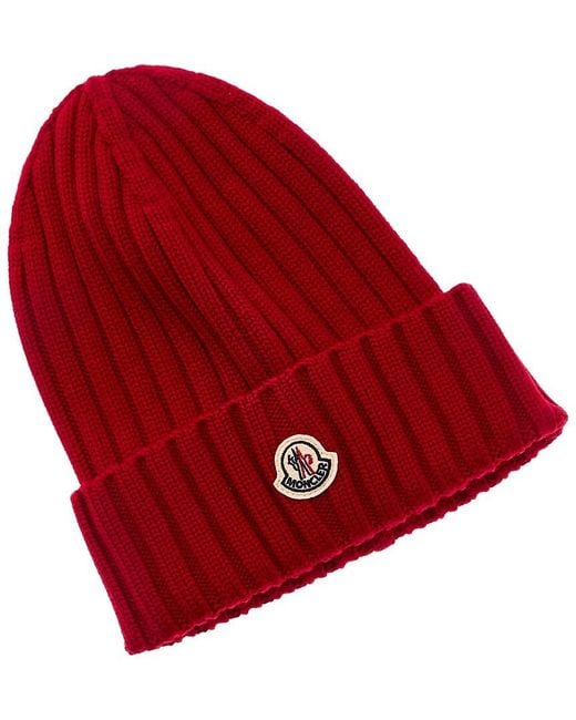 Moncler Red Wool Hat