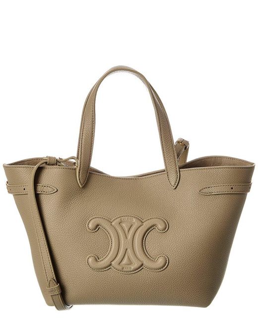 Céline Brown Cabas Anais Mini Leather Tote