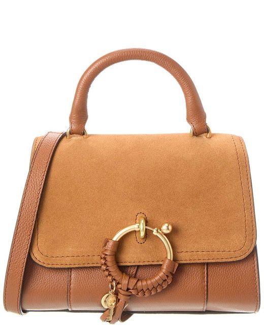 See By Chloé Brown Joan Ladylike Leather & Suede Satchel