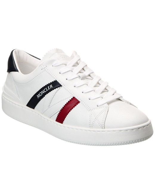 Moncler White Monaco Leather Sneaker for men