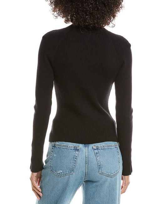 10 Crosby Derek Lam Black Kassandra Mock Neck Wool-Blend Sweater