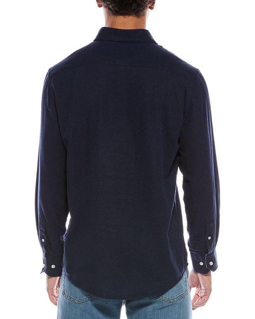 Tailorbyrd Blue Solid Linen-Blend Shirt for men