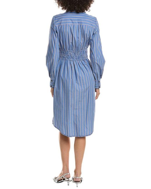 10 Crosby Derek Lam Blue Veronica Belted Shirtdress