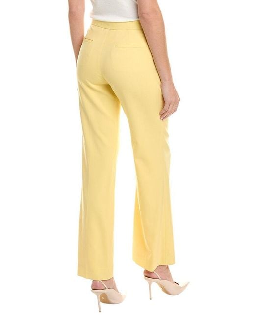St. John Yellow Silk-lined Wool-blend Suiting Pant