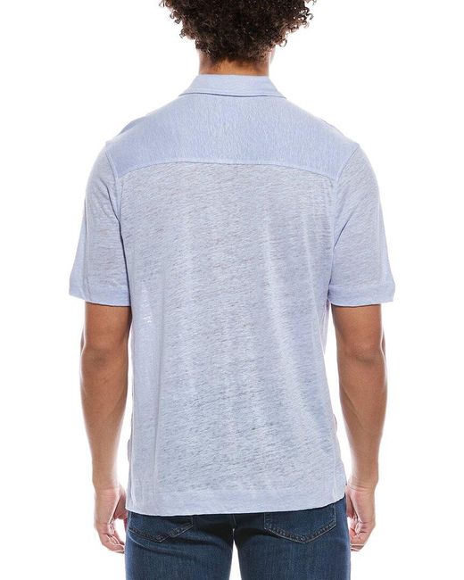 Robert Talbott Blue Linen Polo Shirt for men
