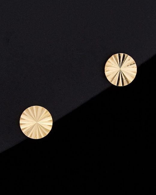 Italian Gold Black 14k Diamond Disc Studs