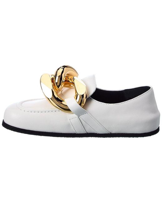 J.W. Anderson White Chain Leather Loafer