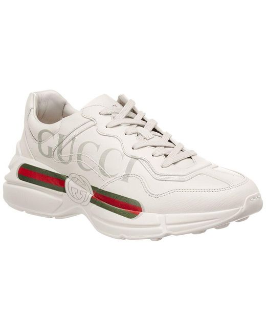 Gucci White Logo Leather Sneaker for men