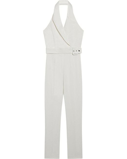 Reiss White Belinda Tux Detail Jumpsuit