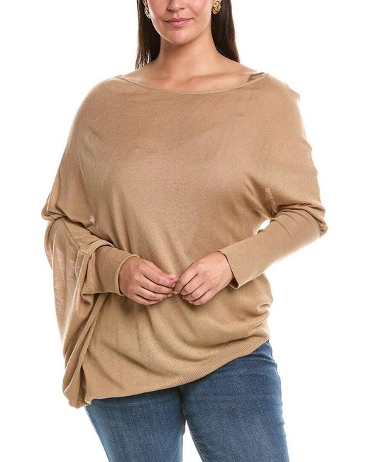 Marina Rinaldi Natural Plus Unito Wool, Silk & Cashmere-Blend Sweater