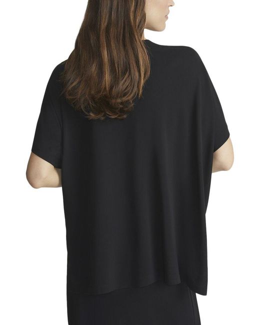 Lafayette 148 New York Black Short Sleeve Open Front Jacket