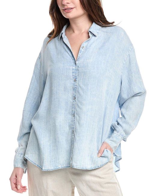 Splendid Blue Bleached Top