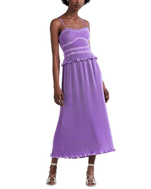 10 Crosby Derek Lam Purple Brisha Pleated Cami Maxi Dress