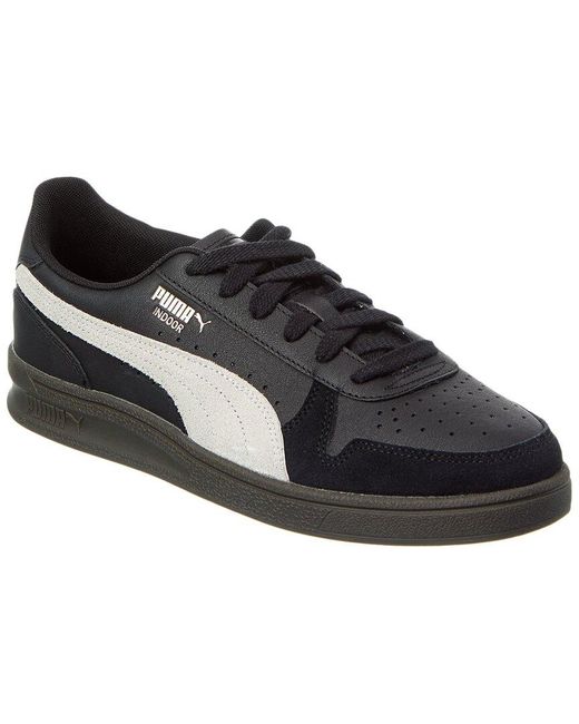 PUMA Black Indoor Leather Sneaker for men