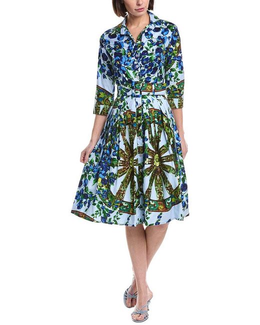 Samantha Sung Blue Audrey Shirtdress