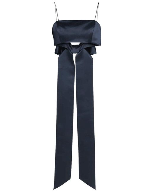 Adam Lippes Blue Bandeau Silk Top