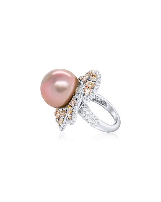 Diana M Multicolor Fine Jewelry 18k 4.93 Ct. Tw. Diamond Half-set Ring