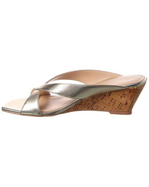 Stuart Weitzman White Miami 50 Leather Wedge Sandal