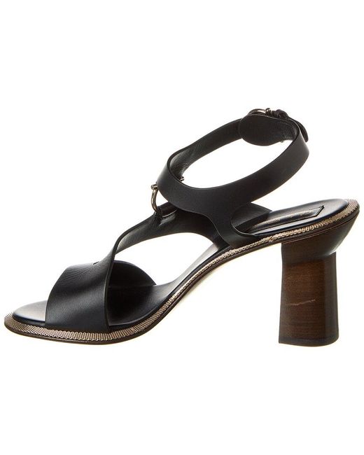 Ferragamo Black Mapi Leather Sandal