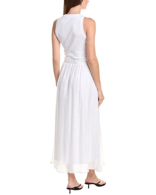 DKNY White Textured Knit Dress