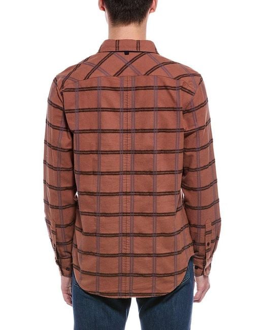 Rag & Bone Red Brushed Oxford Tomlin Shirt for men