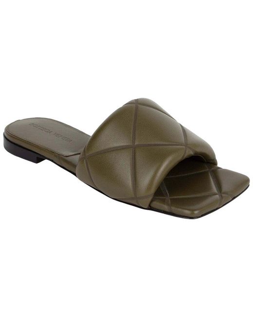 Bottega Veneta Brown Lambskin Lido Slide (Authentic Pre-Loved)