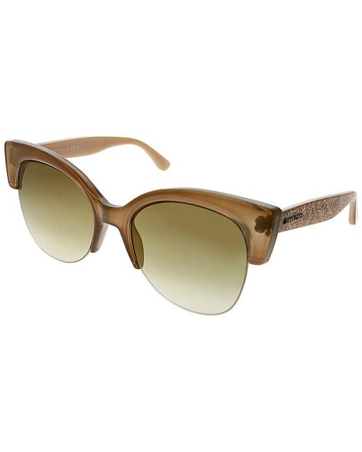 Jimmy Choo Natural Oval 56mm Sunglasses