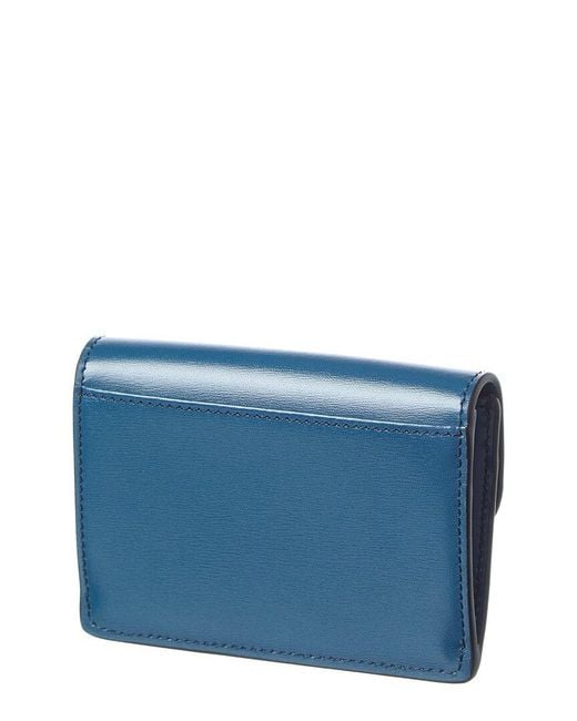 Céline Blue Triomphe Leather Card Holder