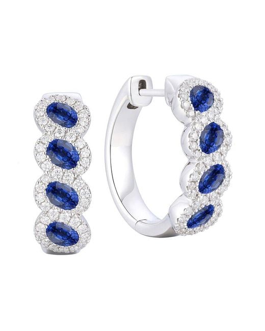 Gregg Ruth Blue 14K 2.12 Ct. Tw. Diamond & Sapphire Huggie Earring