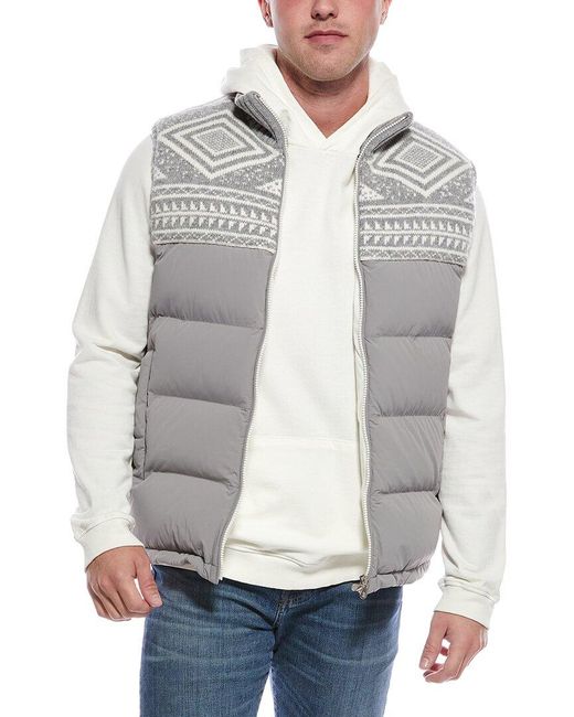 Brunello Cucinelli Gray Wool, Cashmere, & Silk-blend Down Vest for men